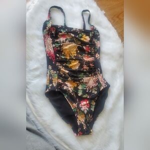 Johnny Was All Over Floral Print Bathing Suit, Size Small